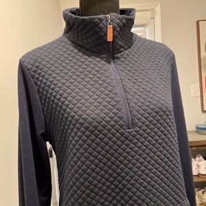 Women’s Pullover Sweater Size M Navy Quilt Front Activewear Normcore Minimalist